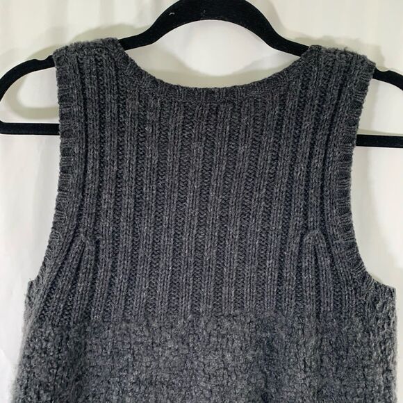 Gap Wool Alpaca Vest Women's XS Grey Knit Full Zip Pockets Blended - Picture 9 of 9